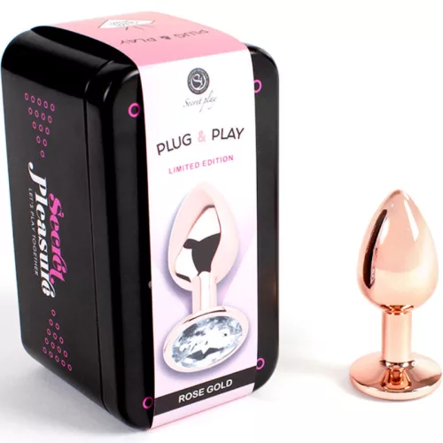 SECRETPLAY – elegáns, rozé arany kis fém anális plug 7 cm