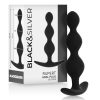 BLACK&SILVER - prémium anál golyós lánc 10 cm
