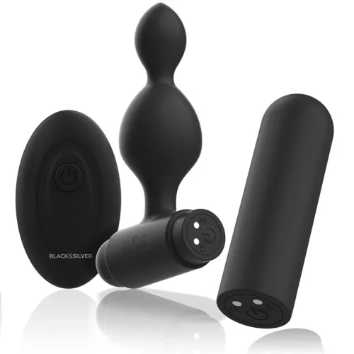 BLACK&SILVER – Tucker small – távirányítós szilikon anál plug