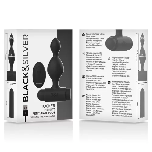 BLACK&SILVER – Tucker small – távirányítós szilikon anál plug