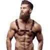 Fetish – férfi eco-bőr mellkaspánt fekete/p vörös
