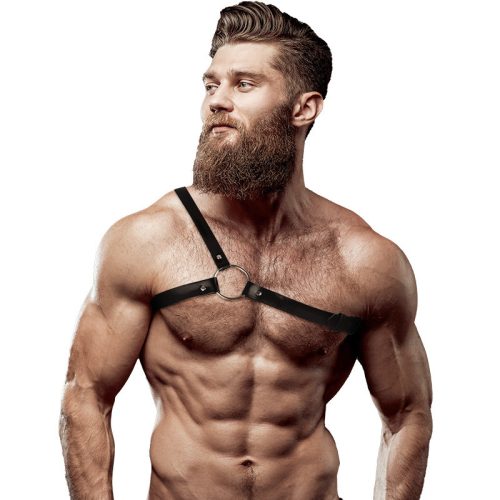 Fetish Submissive – férfi bőr válltartó hám Prémium minőségben