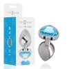 INTENSE - prémium kék szív anal plug, fém, L-es méret