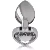 INTENSE – prémium fehér szív alakú fém anál dugó L