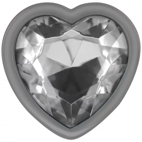 INTENSE – prémium fehér szív alakú fém anál dugó L