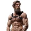 Fetish kötelék – férfi öko-bőr mellheveder tüskékkel