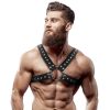 Fetish Submissive - férfi eco-bőr mellheveder szegecsekkel