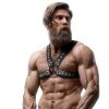 Fetish Submissive - férfi eco-bőr mellheveder szegecsekkel