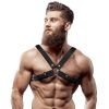 Fetish Submissive – állítható öko-bőr bulldog hám férfiaknak