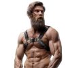 Fétis BDSM bulldog hám – állítható öko-bőr férfiaknak
