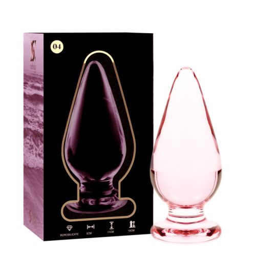 Ibiza Nebula 4 – prémium boroszilikát análplug, 11 cm rózsaszín