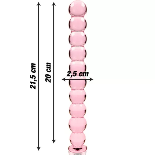 Ibiza Nebula 22 – boroszilikát üveg dildó, rózsaszín, 21,5 cm