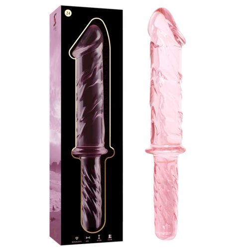 Ibiza Nebula 24 - üveg dildó, érzéki pink 28,5 cm
