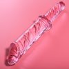Ibiza Nebula 24 - üveg dildó, érzéki pink 28,5 cm