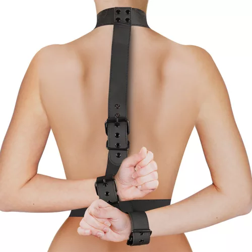 FETISH SUBMISSIVE – testkötöző nyakörv és csuklóbilincs szett