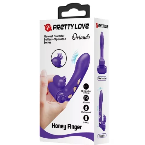 PRETTY LOVE – érzéki lila vibrátor ujjborítással