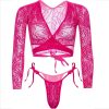 LEG AVENUE – csipkés crop top és tanga szett