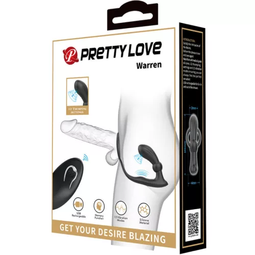 PRETTY LOVE – fekete anál gyűrű és vibrátor