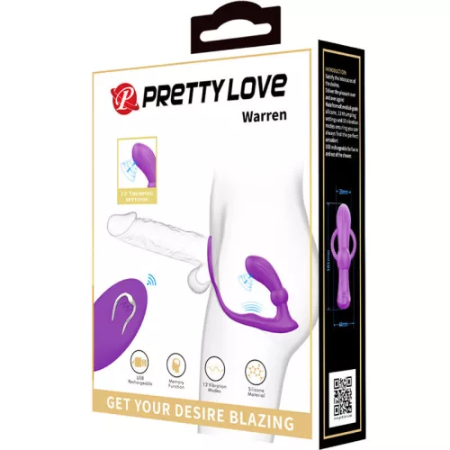PRETTY LOVE - Warren lila ánuszgyűrű vibrátorral