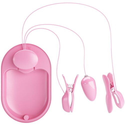 PRETTY LOVE – érzéki elektro-stimuláló csipesz pink színben