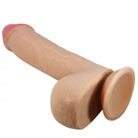   PRETTY LOVE – valósághű vibrációs dildo, csúszó bőrrel, 23,4 cm