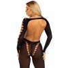LEG AVENUE - érzéki fekete bodystocking harisnyával