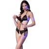 CHILIROSE - érzéki fekete testharisnya, S/M (crotchless)