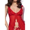 CHILIROSE - érzéki redőzött babydoll és tanga, L/XL