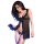 CHILIROSE - érzéki fekete babydoll és nyitott bugyi L/XL