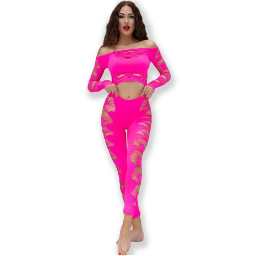 CHILIROSE - érzéki fuchsiai top és nadrág szett