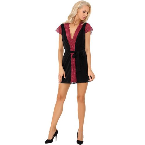 LIVCO CORSETTI FASHION - érzéki fekete köntös és tanga S/M