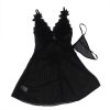 SUBBLIME - fekete csipkés babydoll tüll részletekkel L/XL