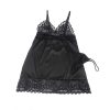 SUBBLIME - virágmintás csipke babydoll fekete L/XL