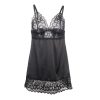 SUBBLIME - virágmintás csipke babydoll fekete L/XL