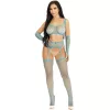 LEG AVENUE – kék crop top harisnyák és kesztyűk