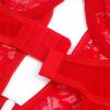 SUBBLIME - csipkés piros teddy harisnyatartóval S/M