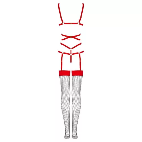 LIVCO CORSETTI FASHION – érzéki test és harisnya szett, piros L/XL