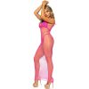 LEG AVENUE – érzéki hosszú hálóruha fukszia színben