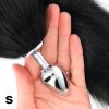 KINK – S méretű análplug műanyag farokkal, 7 x 3 cm, fekete
