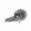 KINK – szintetikus farokkal ellátott S anal plug 7x3 cm szürke