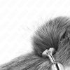 KINK – szintetikus farokkal ellátott S anal plug 7x3 cm szürke