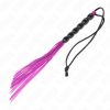 KINK – mini szilikon korbács 6 lila gyönggyel, 26 cm