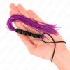 KINK – mini szilikon korbács 6 lila gyönggyel, 26 cm
