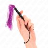 KINK – mini szilikon korbács 6 lila gyönggyel, 26 cm