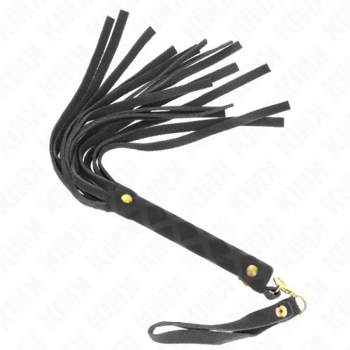 KINK – fekete bársony mini ostor, 30 cm