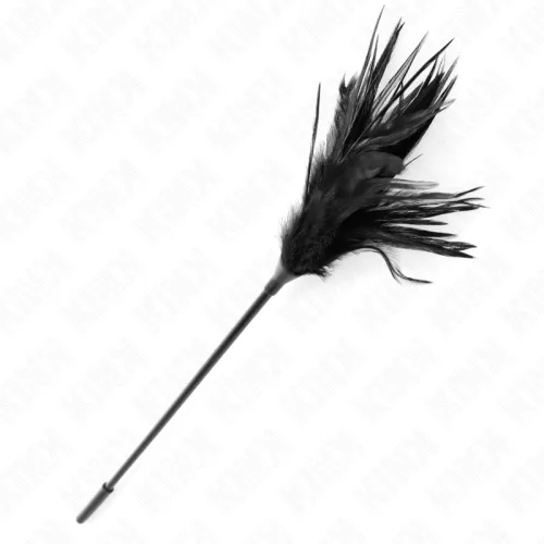 KINK - érzéki fekete tollak 45 cm hosszú kényeztetéshez