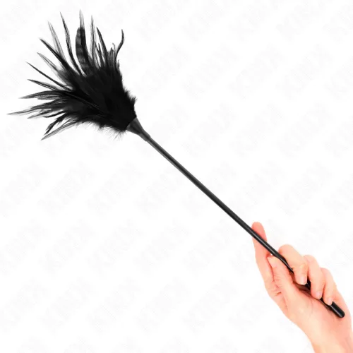 KINK - érzéki fekete tollak 45 cm hosszú kényeztetéshez