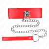 KINK - állítható nyaklánc széles piros pánttal (65 cm)
