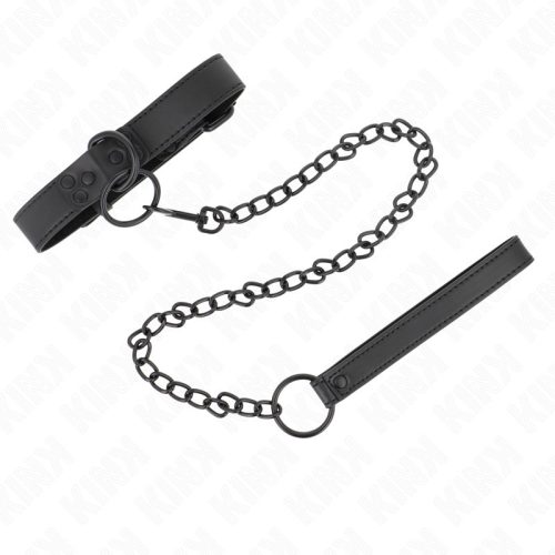KINK - állítható nyakörv sötét pórázzal, 37-54 cm