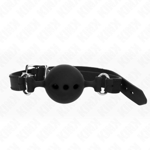KINK - állítható szilikon gátló – 55 cm fekete, 5 cm golyóval